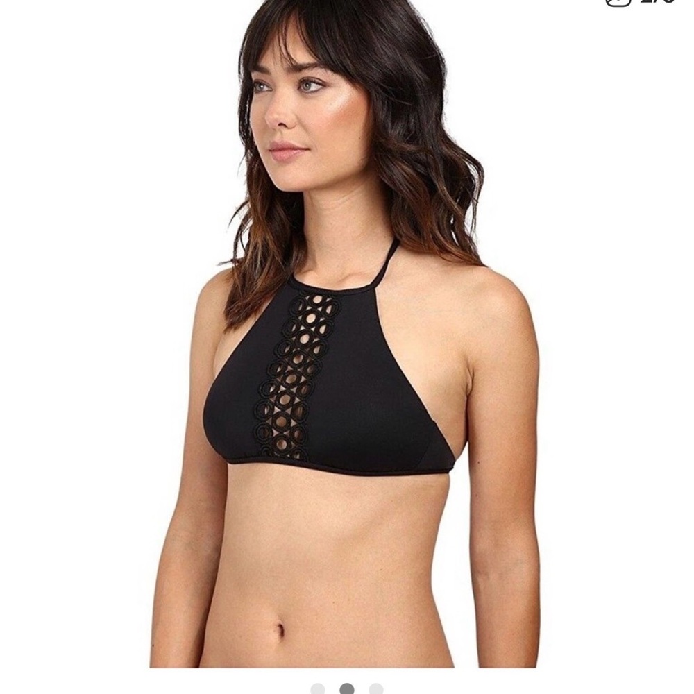 BECCA Black Halter Bikini Top